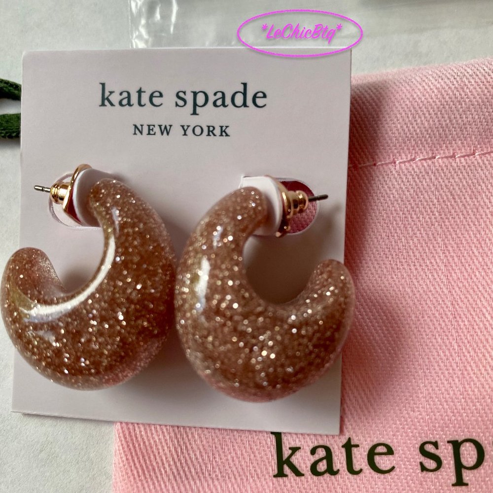 Kate Spade "Adore-ables" Glitter Huggies Rose Gold